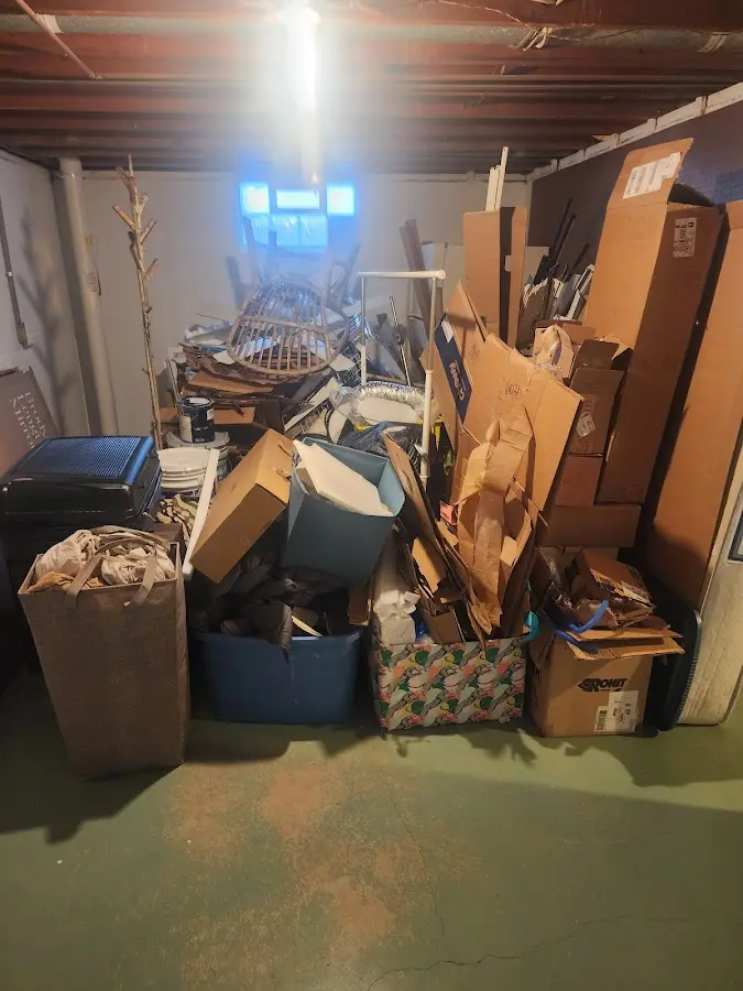 Roll-off dumpster container at job site for 6 Yard Dumpster Rental in Robinwood